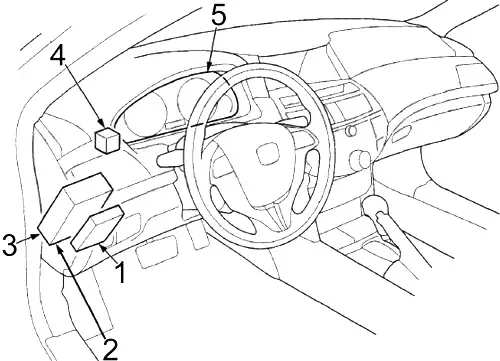Honda Crosstour (2011-2015) - boîte à fusibles et relais
