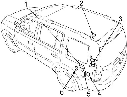 Honda Pilot (2009-2015) - boîte à fusibles et relais