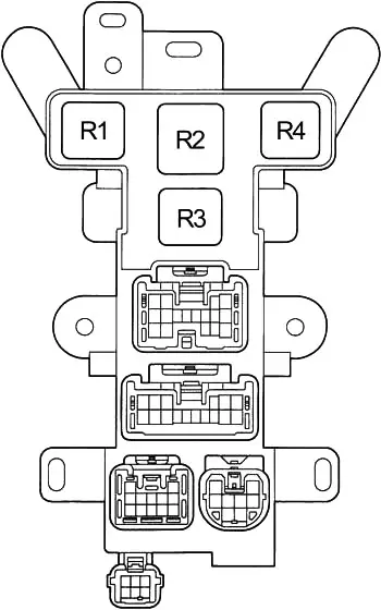 Toyota RAV4 (SXA1) (1994-1997) - boîte à fusibles et relais