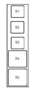 Renault Modus - schéma de la boîte à fusibles - carte de relais optionnelle